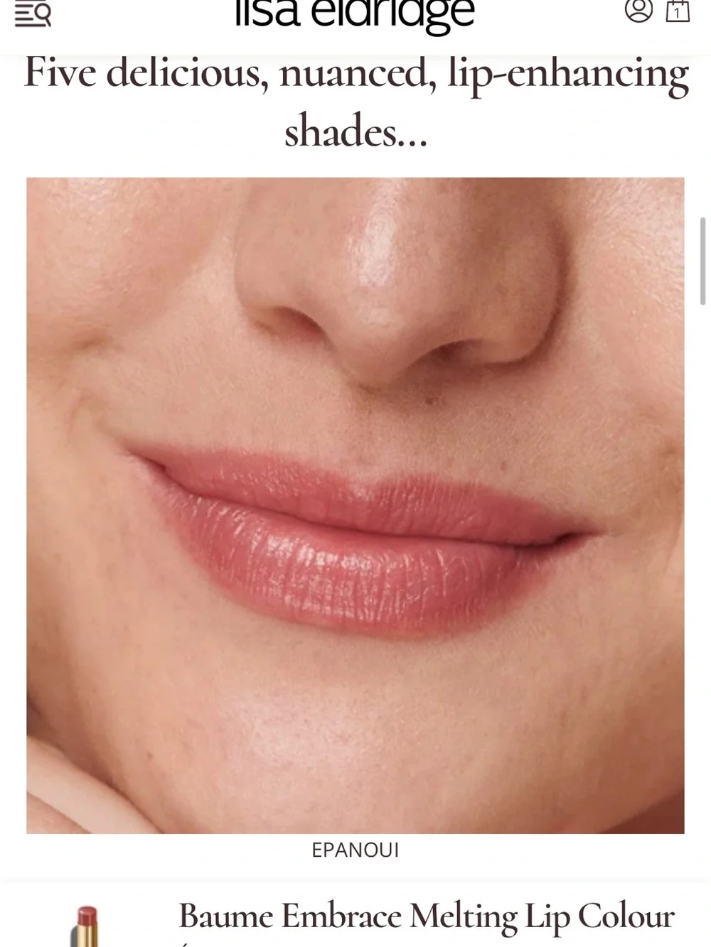 Lisa Eldridge Baume Embrace Melting Lip Colour — Epanoui (Pink Nude)